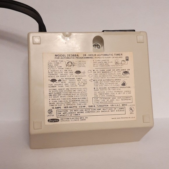 Vintage Dayton 24HR Multiple Automatic Program Timer Made in USA Model 2… - Picture 2 of 5